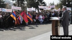 Armenia -- President Serzh Sarkisian holds an election campaign rally in Vayots Dzor province, 13Apr2012.