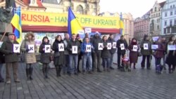 У центрі Праги до Дня Соборності України відбулася акція Stop Putin, Stop War (відео)