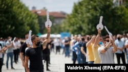 Foto nga një protestë e mëhershme e gastronomëve në Prishtinë