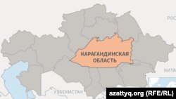 Қарағанды облысының картасы (Көрнекі сурет).