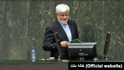 Reformist member of parliament, Mohammad Reza Aref in a parliament session, April 23, 2017.