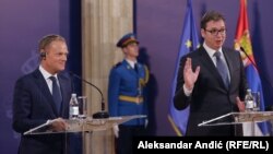Donald Tusk i Aleksandar Vučić