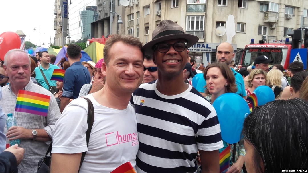 Adrian Coman și Clai Hamilton, București Pride 2018, 11 martie 2018
