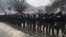 Police face off with war veterans near the city of Doboj in Bosnia-Herzegovina.
