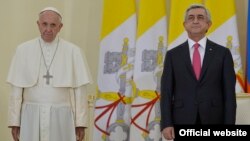 Прием Папы Римского в резиденции президента Армении, Ереван, 24 июня 2016 г․