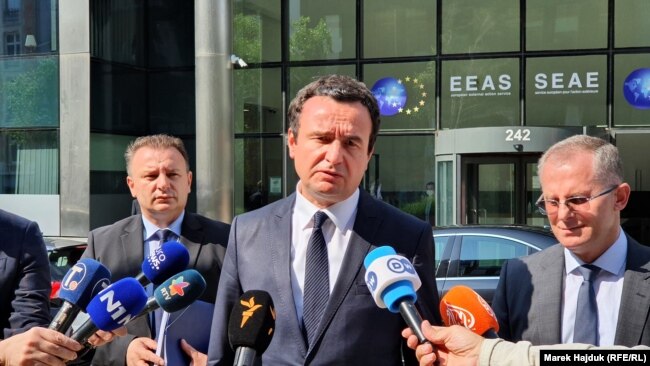 Aljbin Kurti daje izjavu novinarima, Brisel (19. juli 2021.)