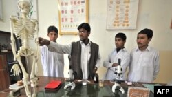 Students at the Jamaat-ud-Dawa charity school in Muridke