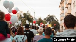 Адна з акцый пратэсту ў Слуцку ў жніўні 2020 году