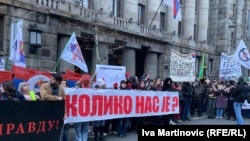 Protest studenata ispred Ustavnog suda, Beograd, 12. januara 2025.