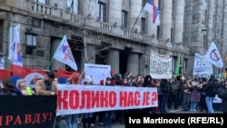 Protesta e studentëve para Gjykatës Kushtetuese, Beograd, 12 janar 2025.