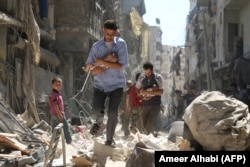 Наслідки російських авіабомбардувань Алеппо. Сирія, 11 вересня 2016 року