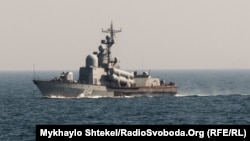 The Russian Navy warship Ivanovets in the Black Sea in 2021