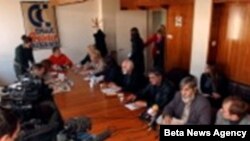 Pres konferencija sindikata obrazovanja u Beogradu, 20. novembar 2007.godine