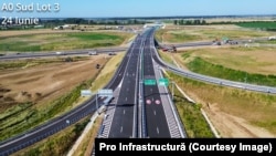 Imagine de pe lotul 3 (secțiunea sud) din autostrada de centură a Bucureștiului, A0.