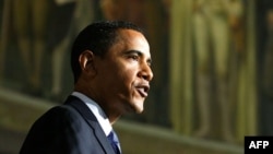 U.S. President Barack Obama speaks at the National Archives on May 21.
