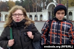 Ірина Калмикова з сином у Мінську