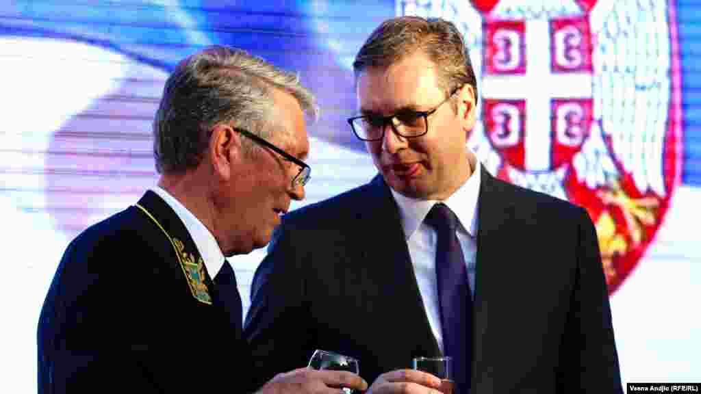 Odlazeći ruski ambasador Aleksandar Čepurin i predsednik Srbije Aleksandar Vučić