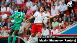 Фрагмент матча между сборными Польши и Сенегала на ЧМ-2018, Москва, 19 июня 2018 года.