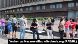 У Запоріжжі люди з ВІЛ пікетували облдержадміністрацію, 27 травня 2015 року