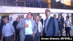 Milorad Dodik, Željka Cvijanović i Aleksandar Vućić u posjeti školi "Vuk Karadžić", Doboj 19. juli