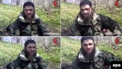 A combo photo of Chechen rebel leader Doku Umarov during his video statement claiming responsibility for the March 29 Moscow metro bombings