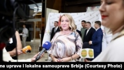 Snežana Paunović, ministarka lokalne samouprave u Vladi Srbije, u razgovoru sa novinarima u Vrnjačkoj Banji, 14. jula 2026. godine.