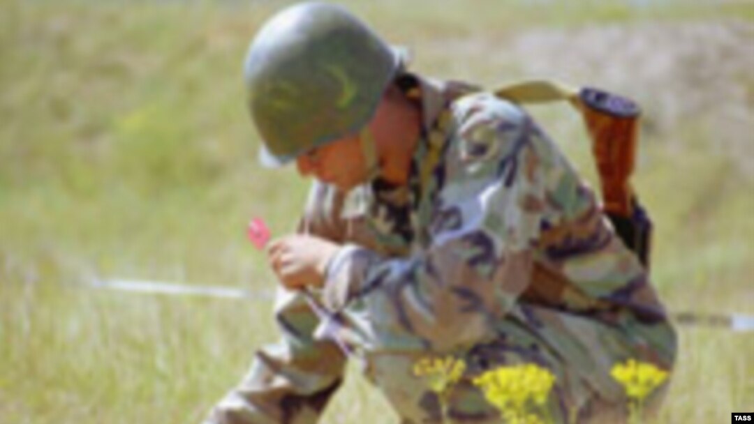 Armenian soldier in exercises under NATO's Partnership for Peace program in June 2003
