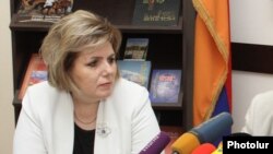 Armenia -- Culture Minister Hasmik Poghosian at a press conference in Yerevan, July 29, 2015.