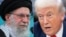 دونالد ترامپ (راست)، رئیس‌جمهور ایالات متحده، و علی خامنه‌ای، رهبر جمهوری اسلامی ایران