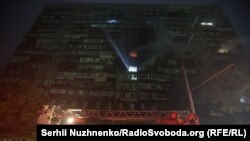 Последствия попадания дрона в жилой дом в Печерском район Киева, 10 октября 2025 года

