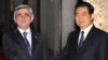 Armenia -- President Serzh Sarkisian and his Chinese counterpart, Hu Jintao, meet in Shanghai, 3 May 2010.