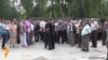 Armenia - Workers of a cement plant in Hrazdan go on strike to demand their back wages, 5Aug2014.