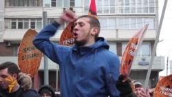 Anti-Maidan Protests Outside RFE/RL Moscow Bureau