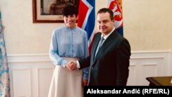 Ministar spoljnih poslova Srbije Ivica Dačić sa šeficom norveške diplomatije Inom Eriksen Soreide
