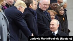 Дональд Трамп и Владимир Путин, Париж, 11 ноября 