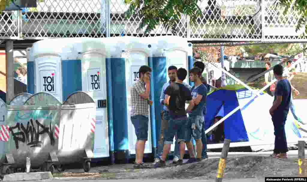 Migrants on Belgrade Buss Station