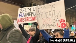 Građani na protestu u Jagodini, 26. januar 2025.