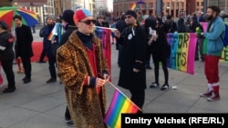 Акция в поддержку российских геев на Потсдамской площади