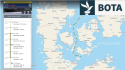 Kalimi i Mikatit nëpër Ngushticën Daneze më 15 dhjetor.