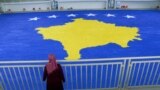 Kosovo -- Huge flag of Kosovo made of paper for Guinness World Record, in Skenderaj (Srbica), February 9, 2021.