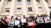 Кадър от протеста пред Съдебната палата в София с искане за справедливо наказание за шофьора, блъснал петима души с АТВ в Слънчев бряг. 22 август 2025 г.