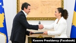 Albin Kurti i Vjosa Osmani, u Prištini, 11. 10. 2025.