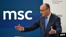 Cancelarul german Friedrich Merz vorbind la deschiderea celei de-a 62-a Conferințe de Securitate de la München (MSC), pe 13 februarie 2026.