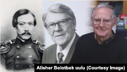 Чокон Валиханов, Артур Хатто жана Карл Райхл. (коллаж)
