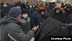 A protest in Kokshetau, Kazakhstan on January 25.