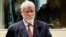 NETHERLANDS -- Croatian former general Slobodan Praljak stands prior to the start of his appeal judgement at the International Criminal Tribunal for the former Yugoslavia (ICTY) at the Hague international court, November 29, 2017