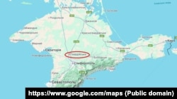 Гвардейское на карте Крыма, иллюстрация 