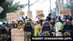 Pamje nga protesta në Gjevgjeli.