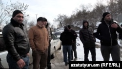 Ախթալայի հանքարդյունաբերական ընկերության գործադուլ անող հանքափորներից ոմանք, հունվարի 22,2026թ.