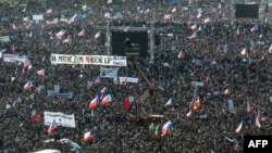 Массовая демонстрация в Праге против премьер-министра Чехии Андрея Бабиша.